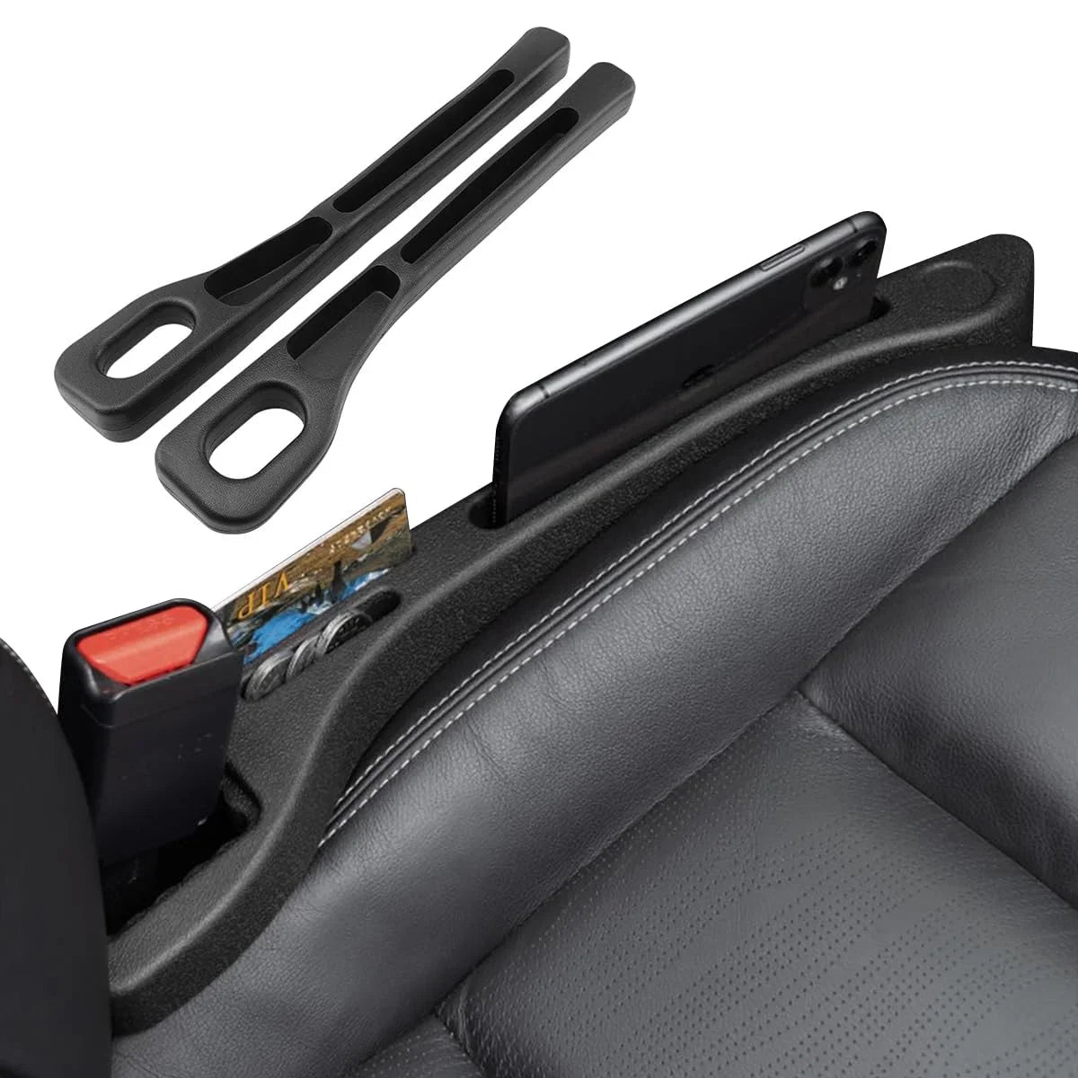 Luxeroad™ Car Seat Gap Filler (2-Pack) – Phone, Keys & Wallet Holder